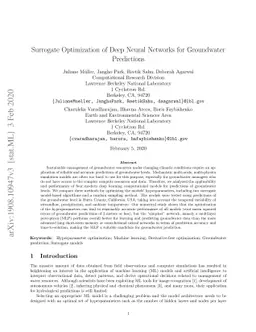 Surrogate Optimization of Deep Neural Networks for Groundwater
  Predictions