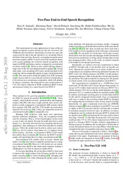 Two-Pass End-to-End Speech Recognition