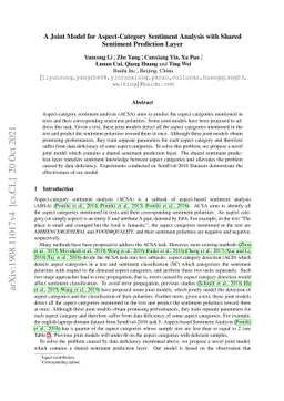 A Joint Model for Aspect-Category Sentiment Analysis with Shared
  Sentiment Prediction Layer