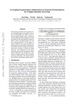 Leveraging Frequent Query Substructures to Generate Formal Queries for
  Complex Question Answering