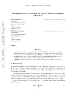 Minimax optimal estimators for general additive functional estimation