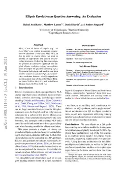 Ellipsis Resolution as Question Answering: An Evaluation