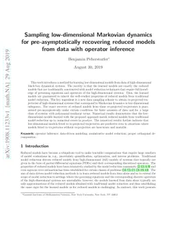 Sampling low-dimensional Markovian dynamics for pre-asymptotically
  recovering reduced models from data with operator inference