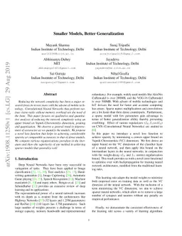 Smaller Models, Better Generalization