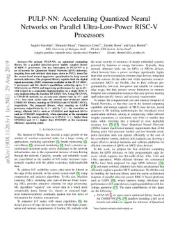 PULP-NN: Accelerating Quantized Neural Networks on Parallel
  Ultra-Low-Power RISC-V Processors