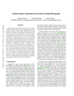 Aesthetic Image Captioning From Weakly-Labelled Photographs