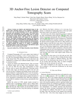 3D Anchor-Free Lesion Detector on Computed Tomography Scans