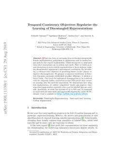 Temporal Consistency Objectives Regularize the Learning of Disentangled
  Representations