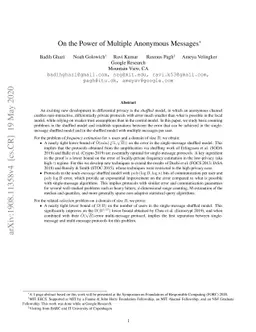 On the Power of Multiple Anonymous Messages