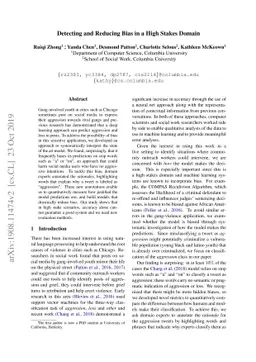 Detecting and Reducing Bias in a High Stakes Domain