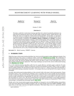 Reinforcement learning with world model