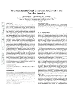 TGG: Transferable Graph Generation for Zero-shot and Few-shot Learning