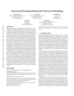 Adversarial Training Methods for Network Embedding