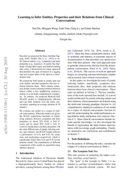 Learning to Infer Entities, Properties and their Relations from Clinical
  Conversations