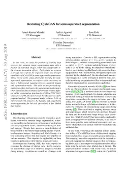 Revisiting CycleGAN for semi-supervised segmentation