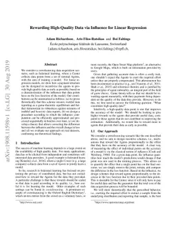 Rewarding High-Quality Data via Influence Functions