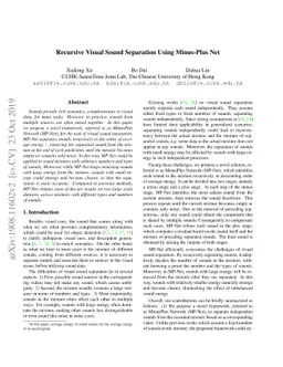 Recursive Visual Sound Separation Using Minus-Plus Net