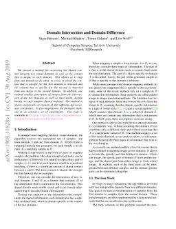 Domain Intersection and Domain Difference