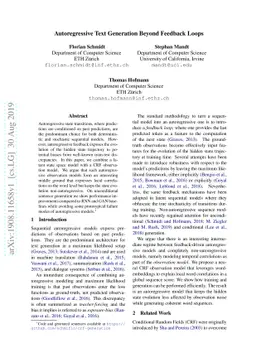 Autoregressive Text Generation Beyond Feedback Loops