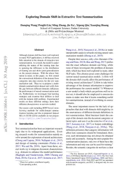 Exploring Domain Shift in Extractive Text Summarization