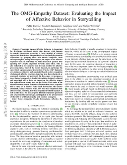 The OMG-Empathy Dataset: Evaluating the Impact of Affective Behavior in
  Storytelling