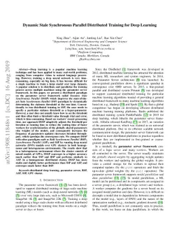 Dynamic Stale Synchronous Parallel Distributed Training for Deep
  Learning