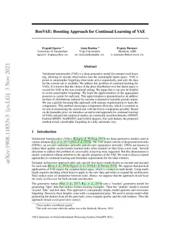 BooVAE: Boosting Approach for Continual Learning of VAE