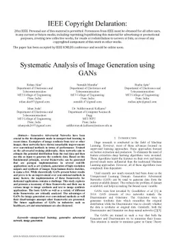 Systematic Analysis of Image Generation using GANs