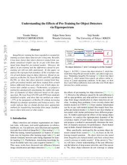Understanding the Effects of Pre-Training for Object Detectors via
  Eigenspectrum