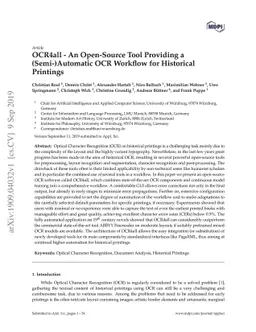 OCR4all -- An Open-Source Tool Providing a (Semi-)Automatic OCR Workflow
  for Historical Printings