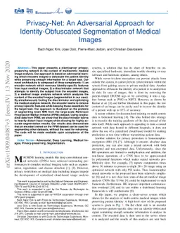 Privacy-Net: An Adversarial Approach for Identity-Obfuscated
  Segmentation of Medical Images
