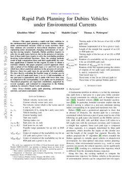 Rapid Path Planning for Dubins Vehicles under Environmental Currents