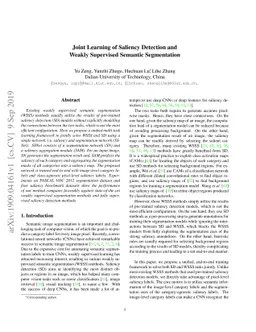 Joint Learning of Saliency Detection and Weakly Supervised Semantic
  Segmentation