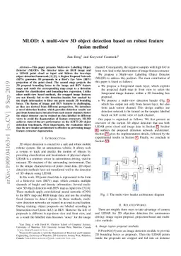 MLOD: A multi-view 3D object detection based on robust feature fusion
  method