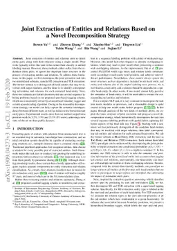 Joint Extraction of Entities and Relations Based on a Novel
  Decomposition Strategy