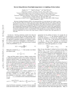 Inverse Ising inference from high-temperature re-weighting of
  observations