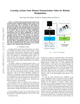 Learning Actions from Human Demonstration Video for Robotic Manipulation