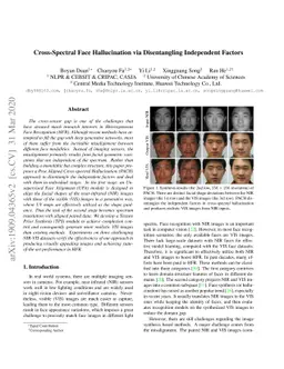 Cross-Spectral Face Hallucination via Disentangling Independent Factors