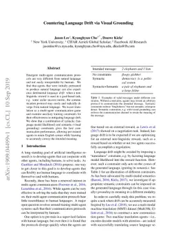Countering Language Drift via Visual Grounding