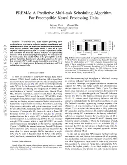 PREMA: A Predictive Multi-task Scheduling Algorithm For Preemptible
  Neural Processing Units