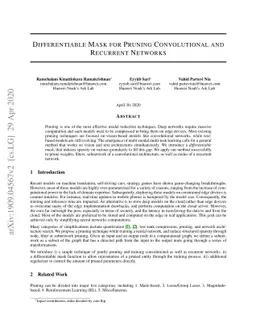 Differentiable Mask for Pruning Convolutional and Recurrent Networks