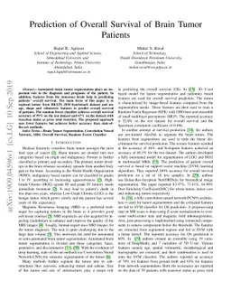 Prediction of Overall Survival of Brain Tumor Patients