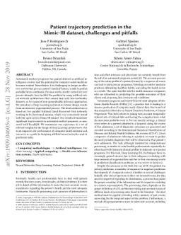 Patient trajectory prediction in the Mimic-III dataset, challenges and
  pitfalls