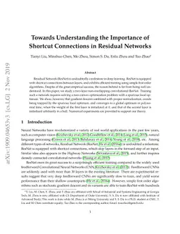 Towards Understanding the Importance of Shortcut Connections in Residual
  Networks