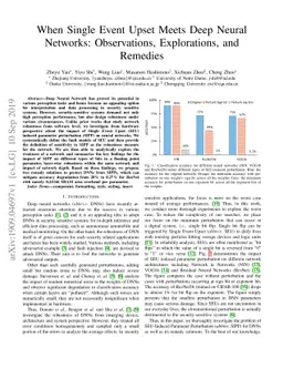 When Single Event Upset Meets Deep Neural Networks: Observations,
  Explorations, and Remedies