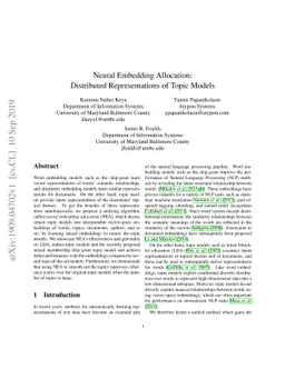 Neural Embedding Allocation: Distributed Representations of Topic Models