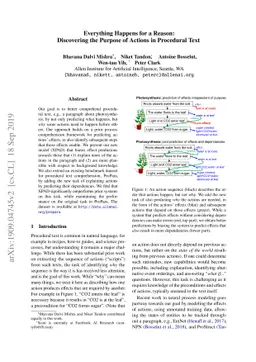 Everything Happens for a Reason: Discovering the Purpose of Actions in
  Procedural Text