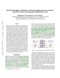 Boosting Throughput and Efficiency of Hardware Spiking Neural
  Accelerators using Time Compression Supporting Multiple Spike Codes