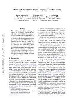 MultiFiT: Efficient Multi-lingual Language Model Fine-tuning