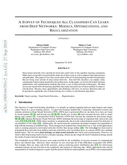 A Survey of Techniques All Classifiers Can Learn from Deep Networks:
  Models, Optimizations, and Regularization